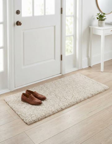 2' x 4' 1 Soft Solid Shag Runner Rug