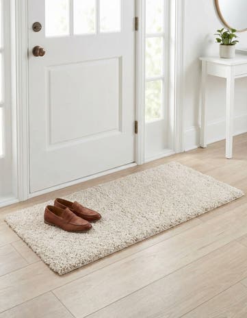 2' x 4' 1 Soft Solid Shag Runner Rug