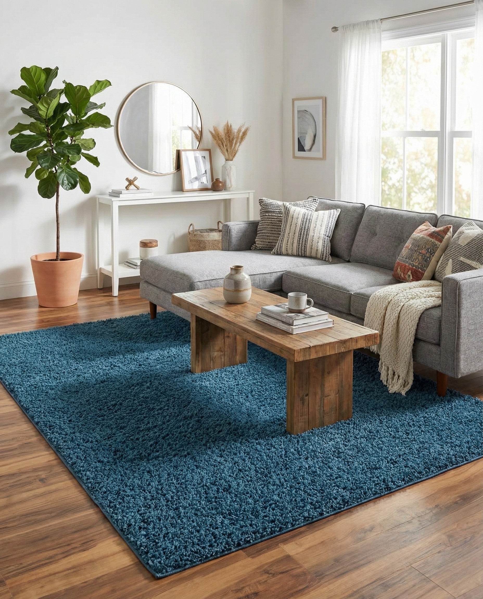 7' x 10' Comfort Solid Shag Rug