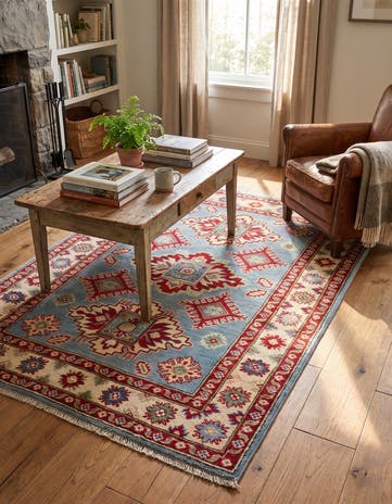 3' 5 x 4' 11 Hand Knotted Kazak Rug