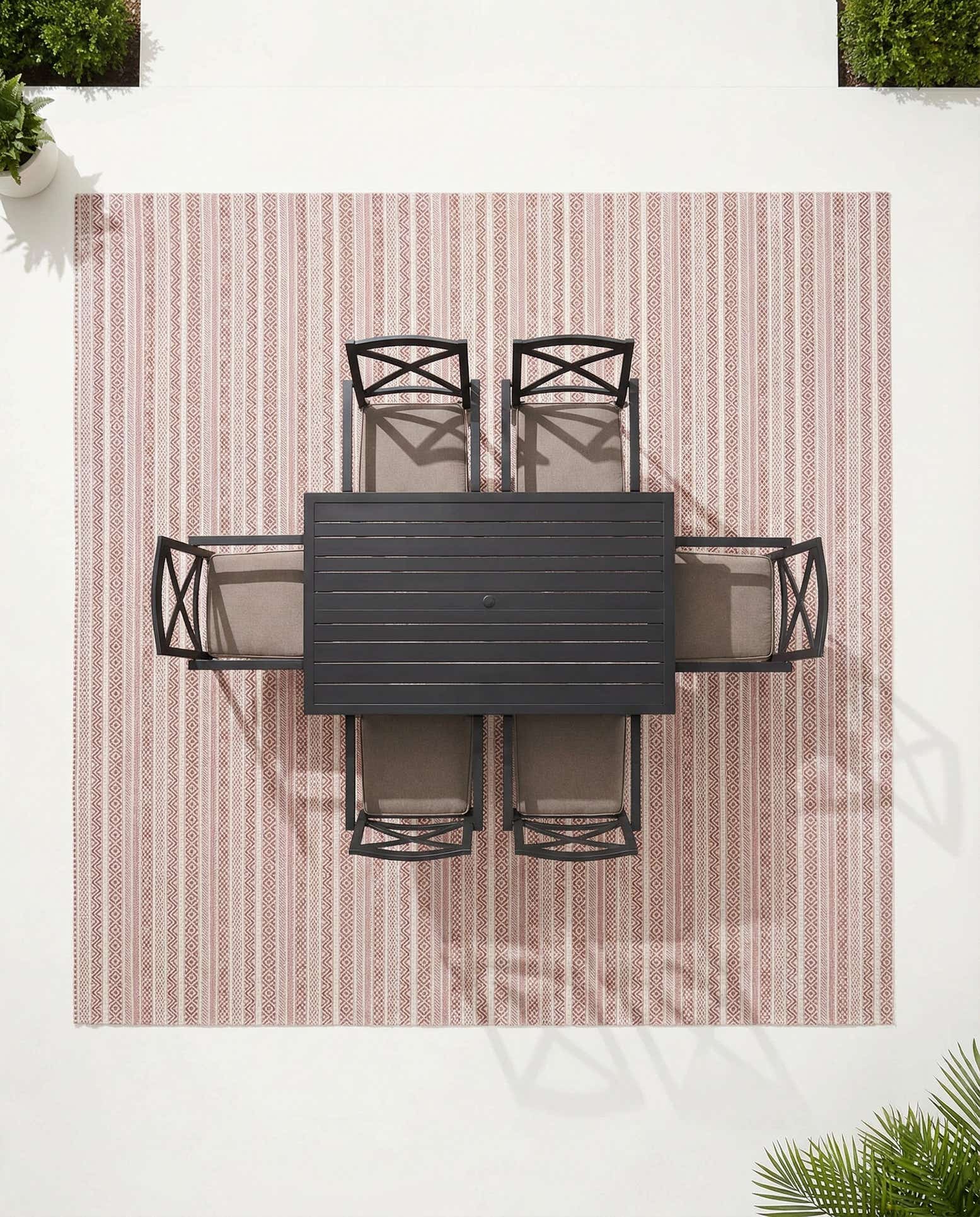 10' x 10' Easy-Clean Ribbon Indoor / Outdoor Square Rug