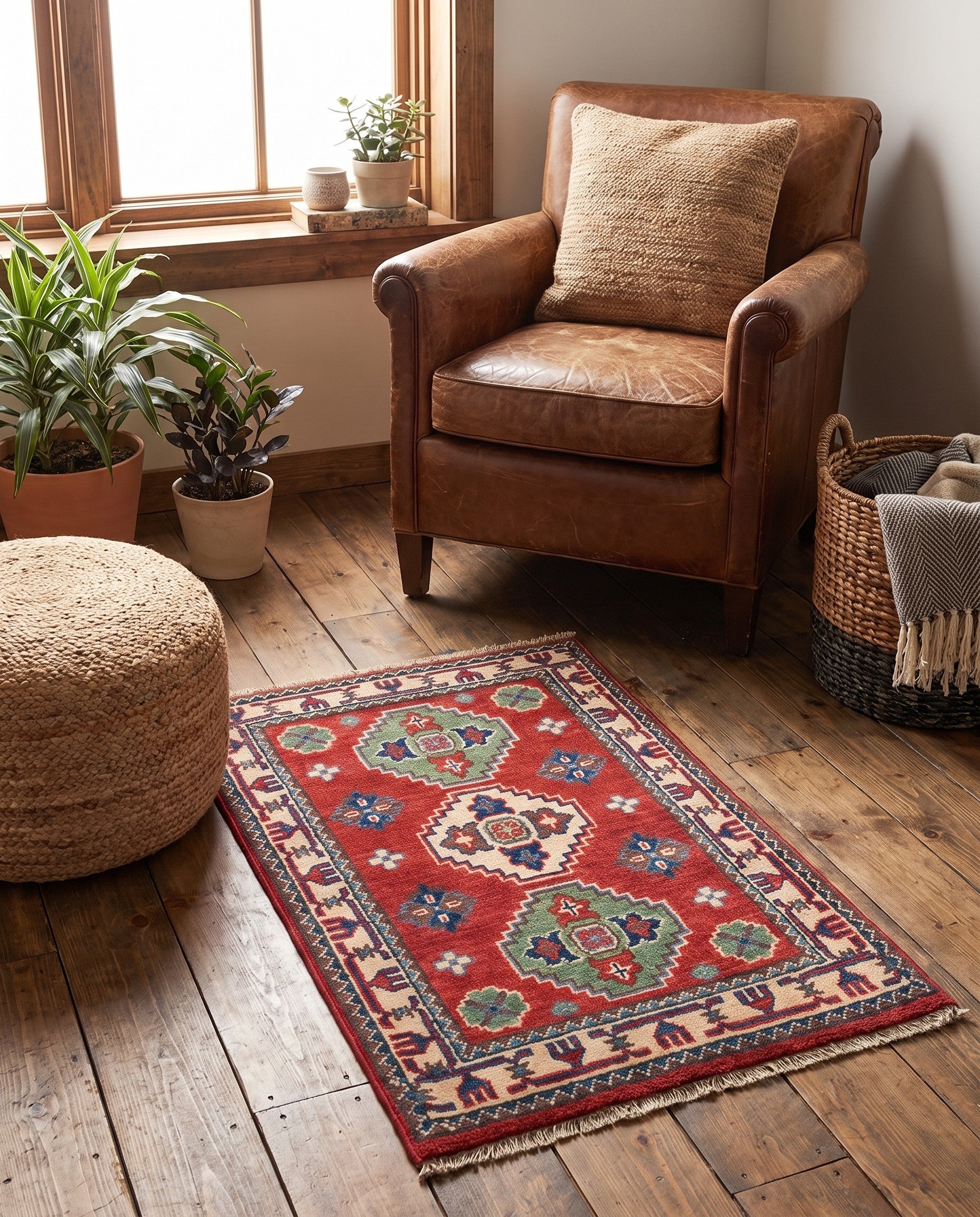 1' 10 x 2' 10 Hand Knotted Kazak Rug