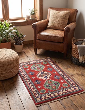 1' 10 x 2' 10 Hand Knotted Kazak Rug