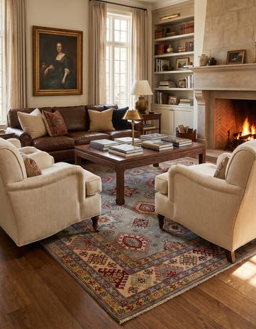 6' 6 x 9' 8 Hand Knotted Kazak Rug