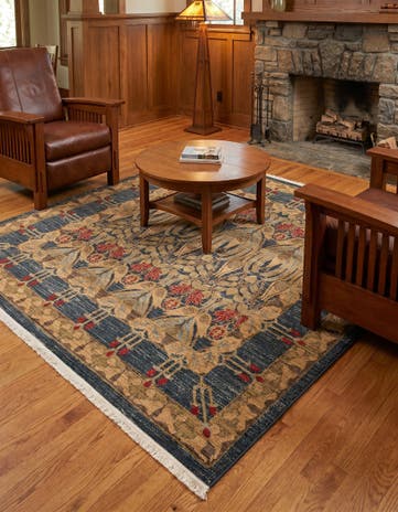 Navy Blue Kensington Square Rug