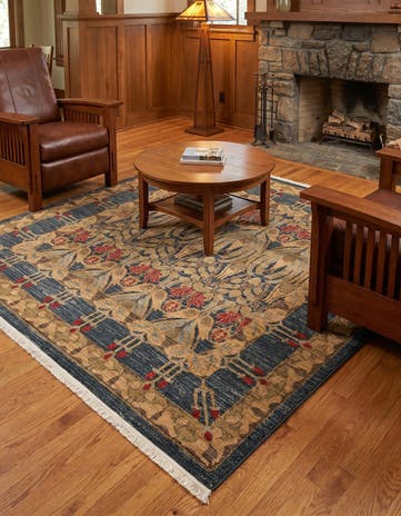 Navy Blue Kensington Square Rug
