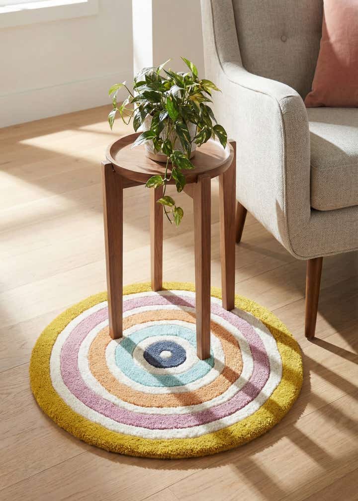 2' x 2' Hand Tufted Wool Round Rug