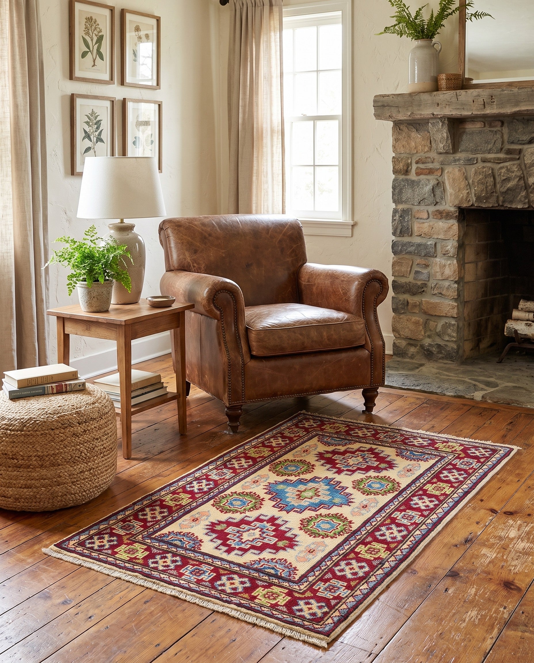 2' x 3' Hand Knotted Kazak Rug