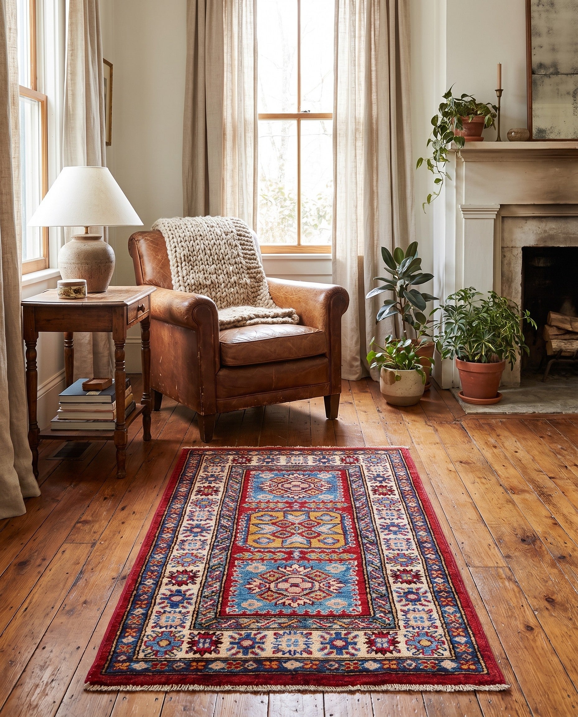 1' 11 x 3' 1 Hand Knotted Kazak Rug