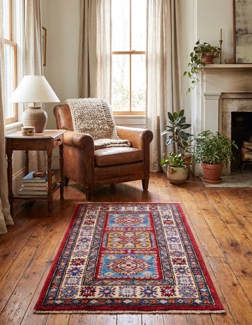 1' 11 x 3' 1 Hand Knotted Kazak Rug