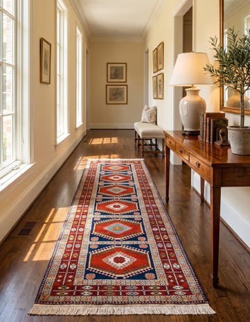 3' 4 x 11' 2 Hand Knotted Ardabil Wool Runner Rug
