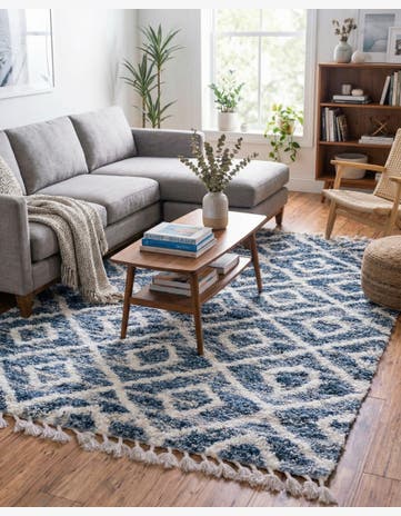 Blue Athena Shag Rug