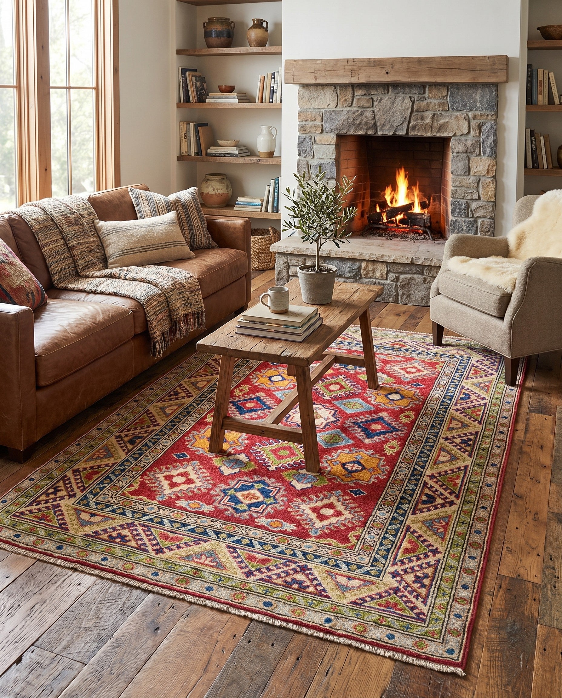 4' x 6' Hand Knotted Kazak Rug