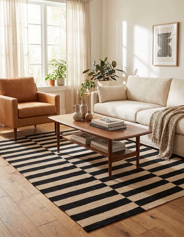 4' 3 x 5' 10 Hand Woven Kilim Modern Wool Rug