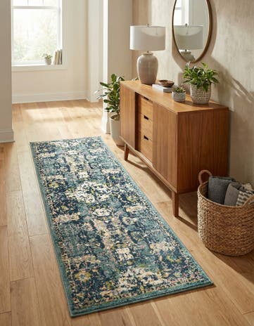 Navy Blue Charleston Runner Rug