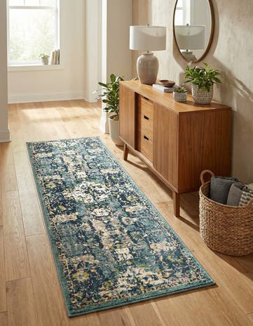Navy Blue Charleston Runner Rug