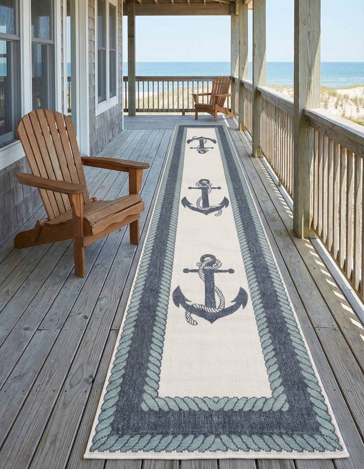 Detail image of 2' 7 x 12' Washable Coastal Indoor / Outdoor Runner Rug