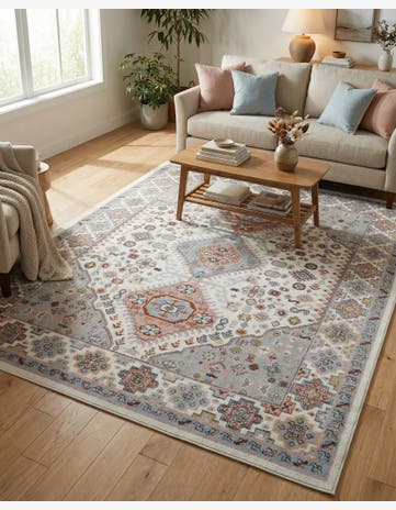Ivory Kamala Washable Rug