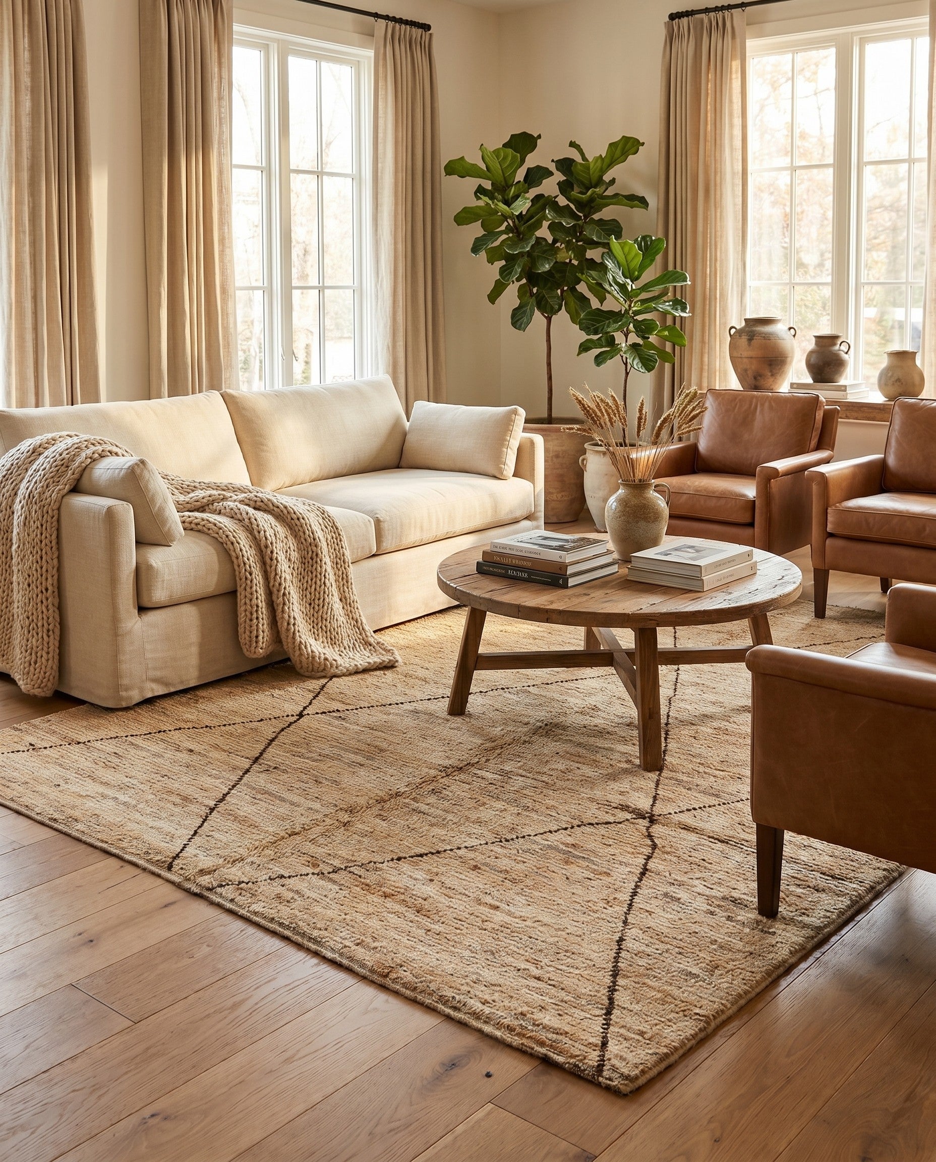 4' 10 x 5' 8 Hand Knotted Moroccan Wool Rug