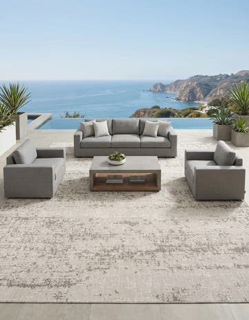 13' x 13' Easy-Clean Modern Indoor / Outdoor Square Rug