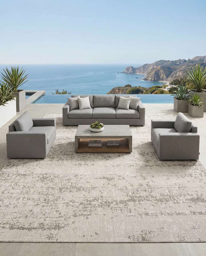 13' x 13' Easy-Clean Modern Indoor / Outdoor Square Rug