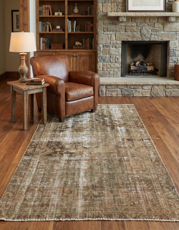 Detail image of 4' 1 x 6' 5 Hand Knotted Ultra Vintage Persian Wool Rug