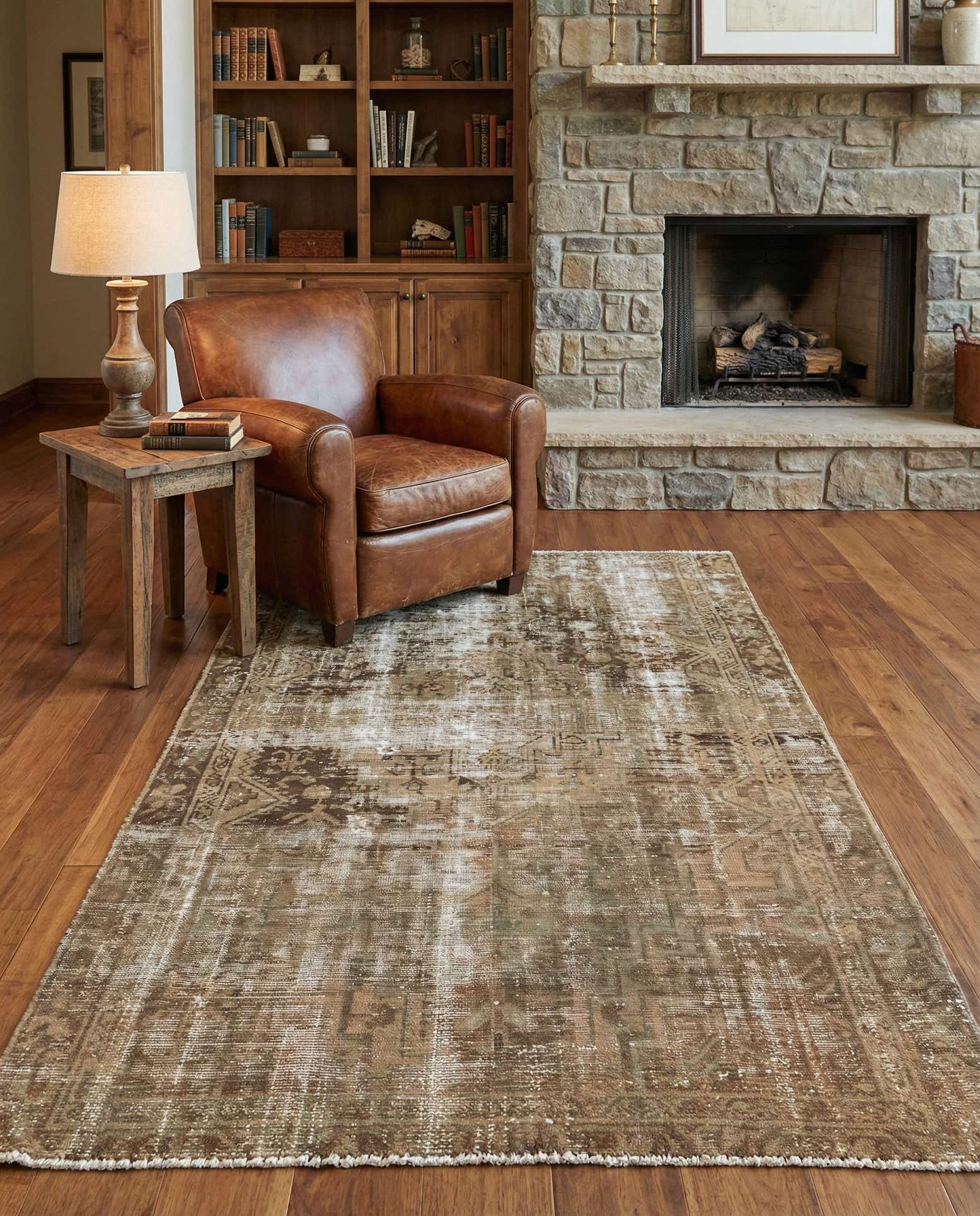 4' 1 x 6' 5 Hand Knotted Ultra Vintage Persian Wool Rug