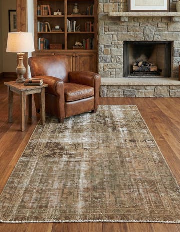 4' 1 x 6' 5 Hand Knotted Ultra Vintage Persian Wool Rug