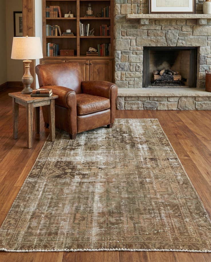 Detail image of 4' 1 x 6' 5 Hand Knotted Ultra Vintage Persian Wool Rug