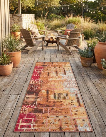 2' 7 x 7' Easy-Clean Modern Indoor / Outdoor Runner Rug