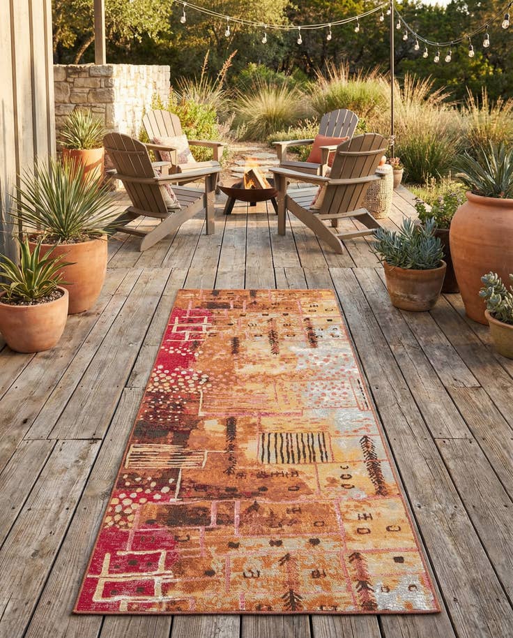Detail image of 2' 7 x 7' Easy-Clean Modern Indoor / Outdoor Runner Rug