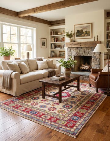 5' 1 x 6' 8 Hand Knotted Kazak Rug