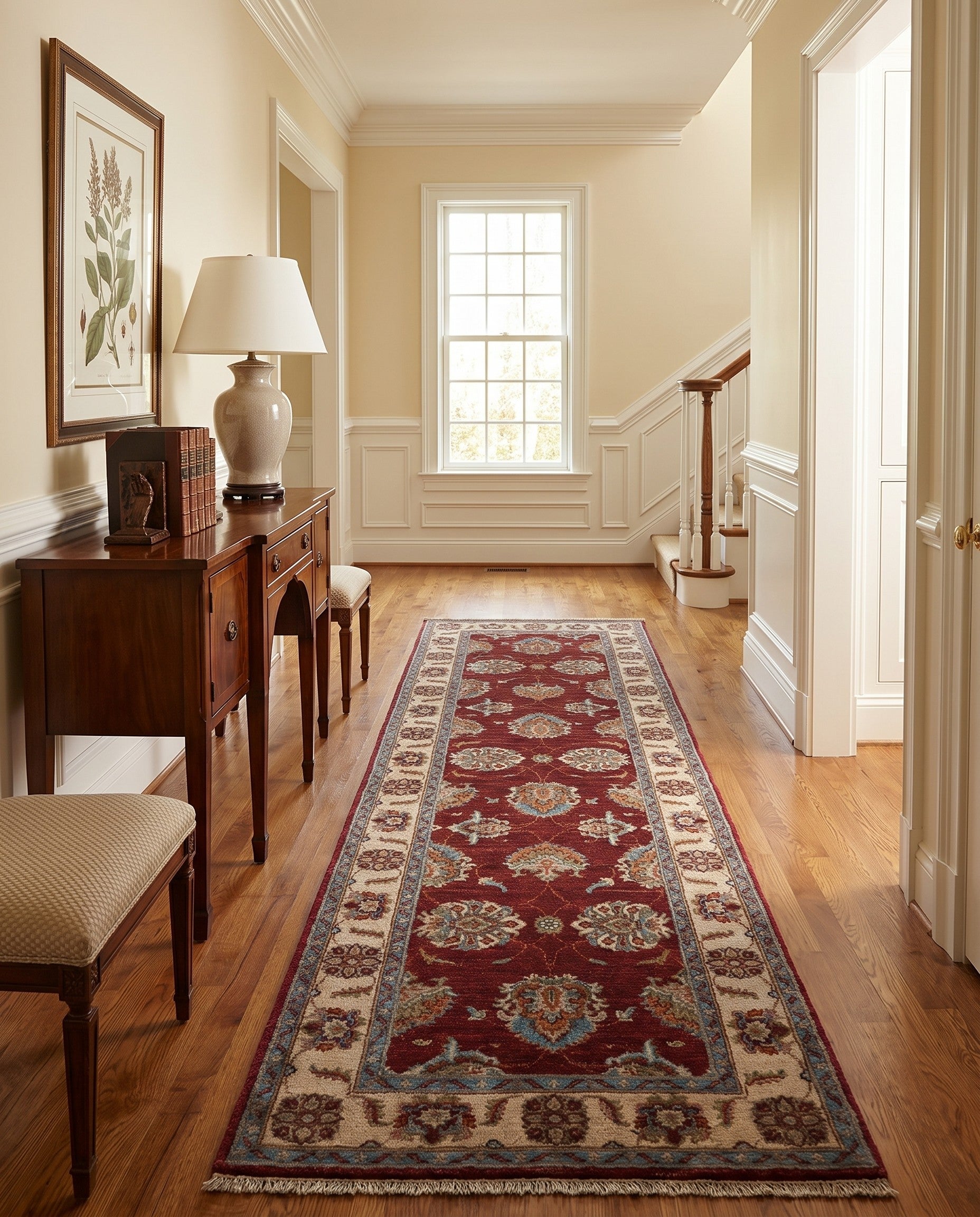 2' 8 x 8' 7 Hand Knotted Ziegler Runner Rug