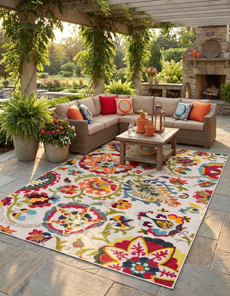 Detail image of 9' x 12' Easy-Clean Casablanca Indoor / Outdoor Rug