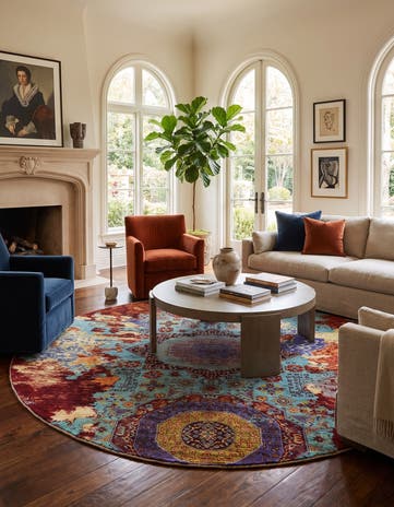 8' 1 x 8' 2 Hand Knotted Mamluk Ziegler Round Rug