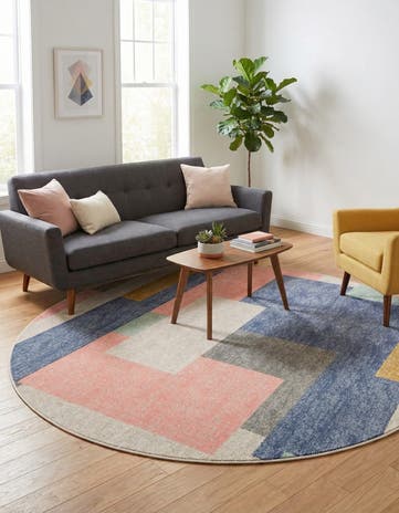 7' x 7' Lotus Round Rug