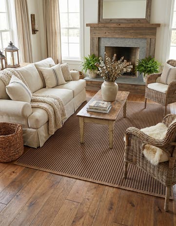 Charcoal Cottage Farm Square Rug
