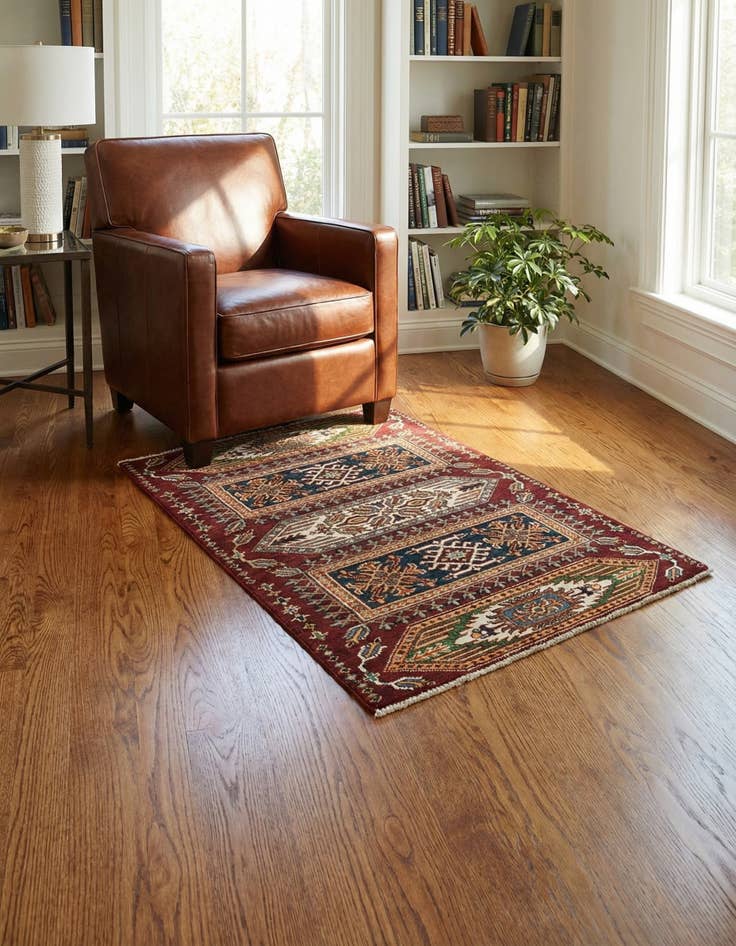 Detail image of 3' x 4' Hand Knotted Kazak Oriental Rug