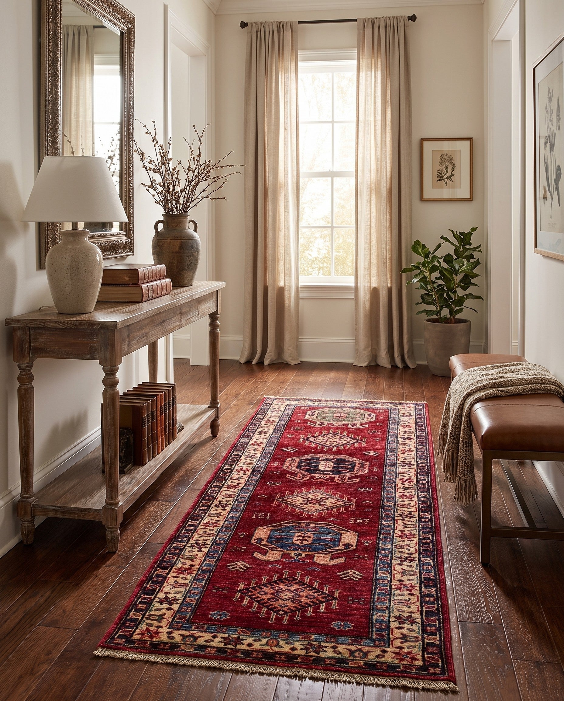2' 6 x 6' 9 Hand Knotted Kazak Runner Rug