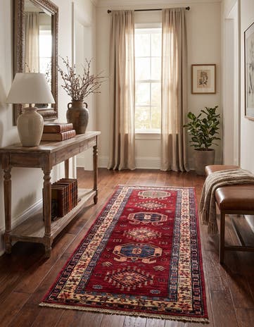 2' 6 x 6' 9 Hand Knotted Kazak Runner Rug