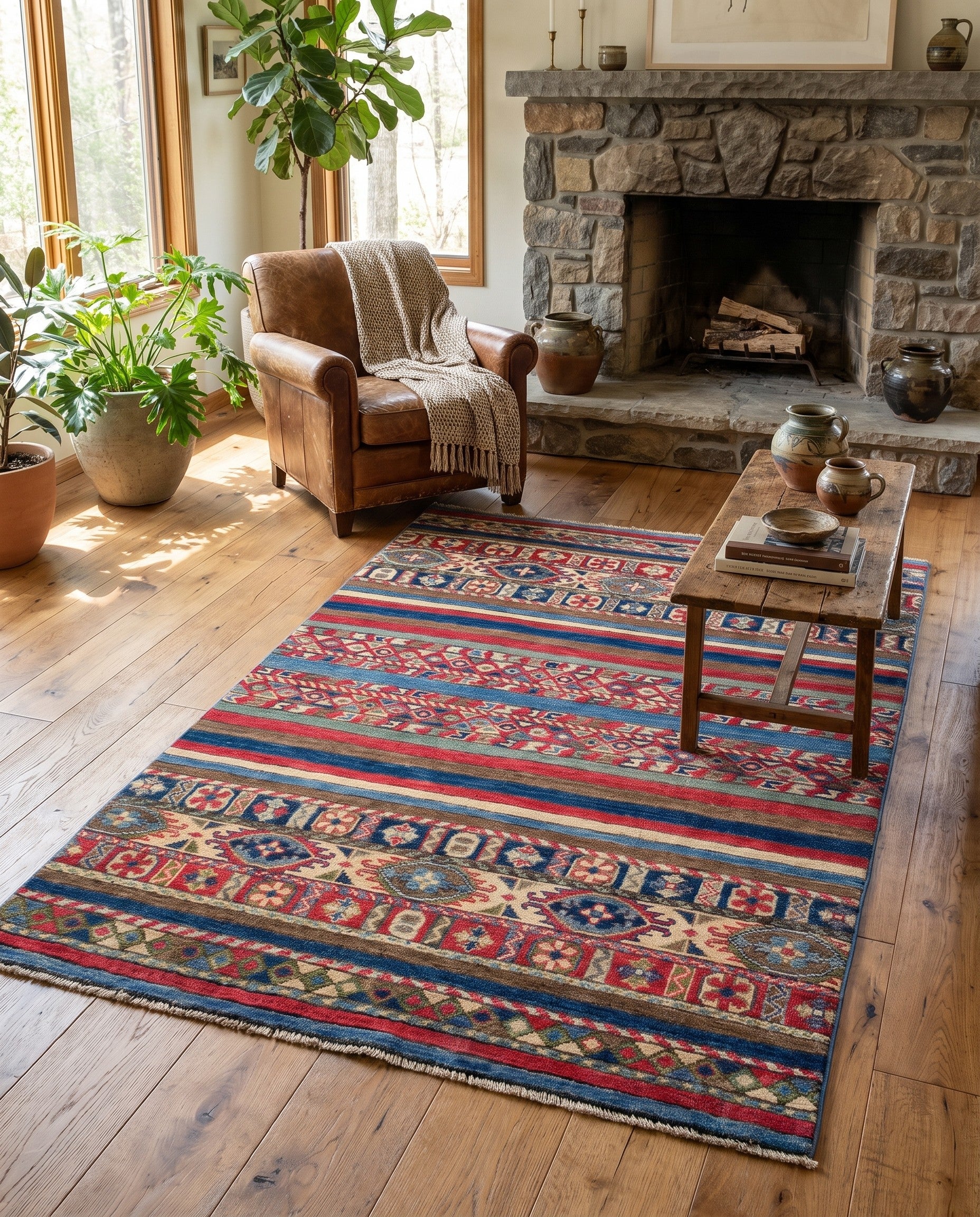 3' 10 x 5' 6 Hand Knotted Kazak Rug