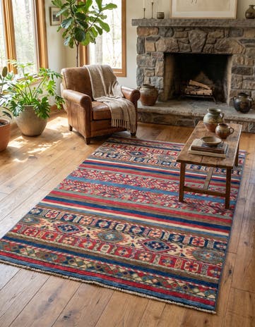 3' 10 x 5' 6 Hand Knotted Kazak Rug