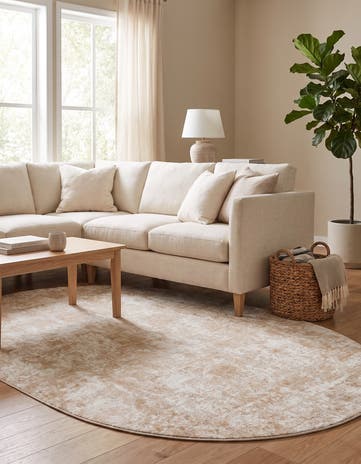Sand Aurora Oval Rug