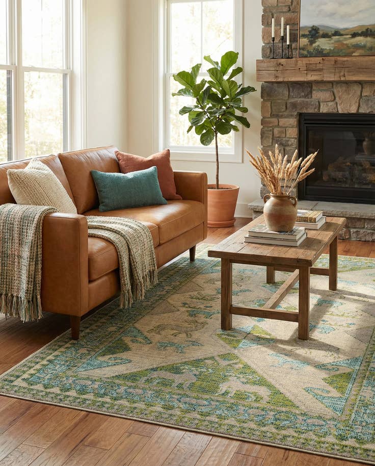 Detail image of 5' x 8' Washable Mesa Rug