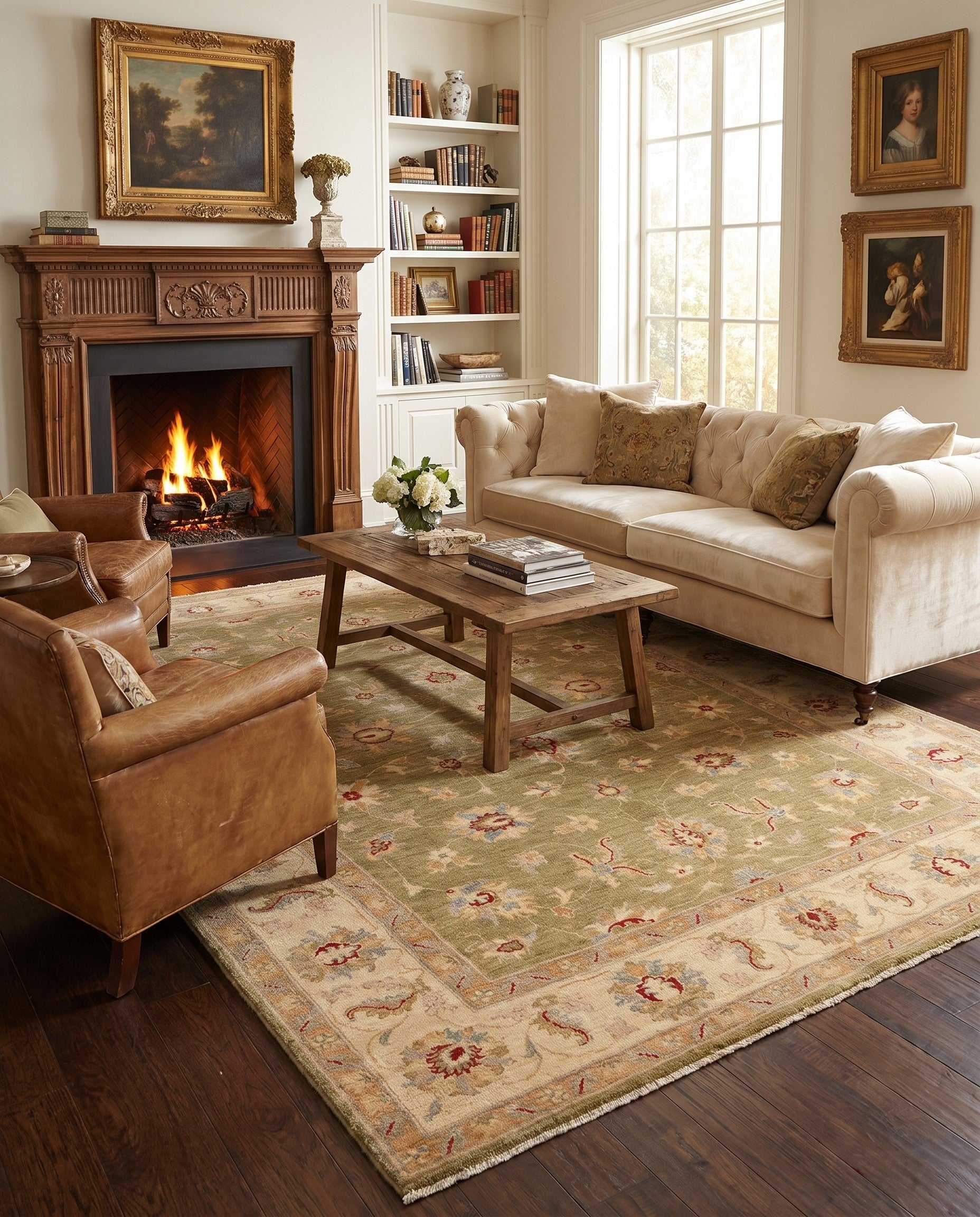 5' 8 x 7' 7 Hand Knotted Ziegler Rug
