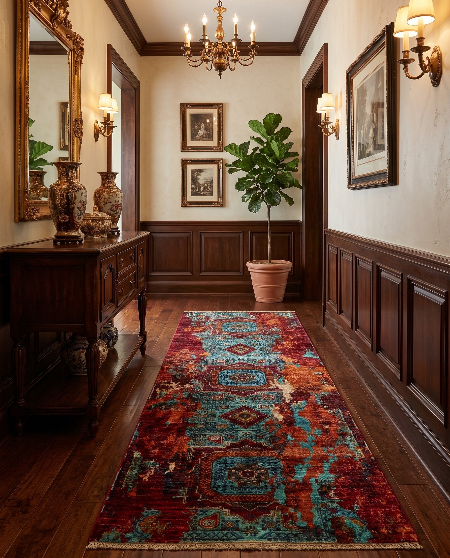 2' 10 x 8' 8 Hand Knotted Mamluk Ziegler Runner Rug