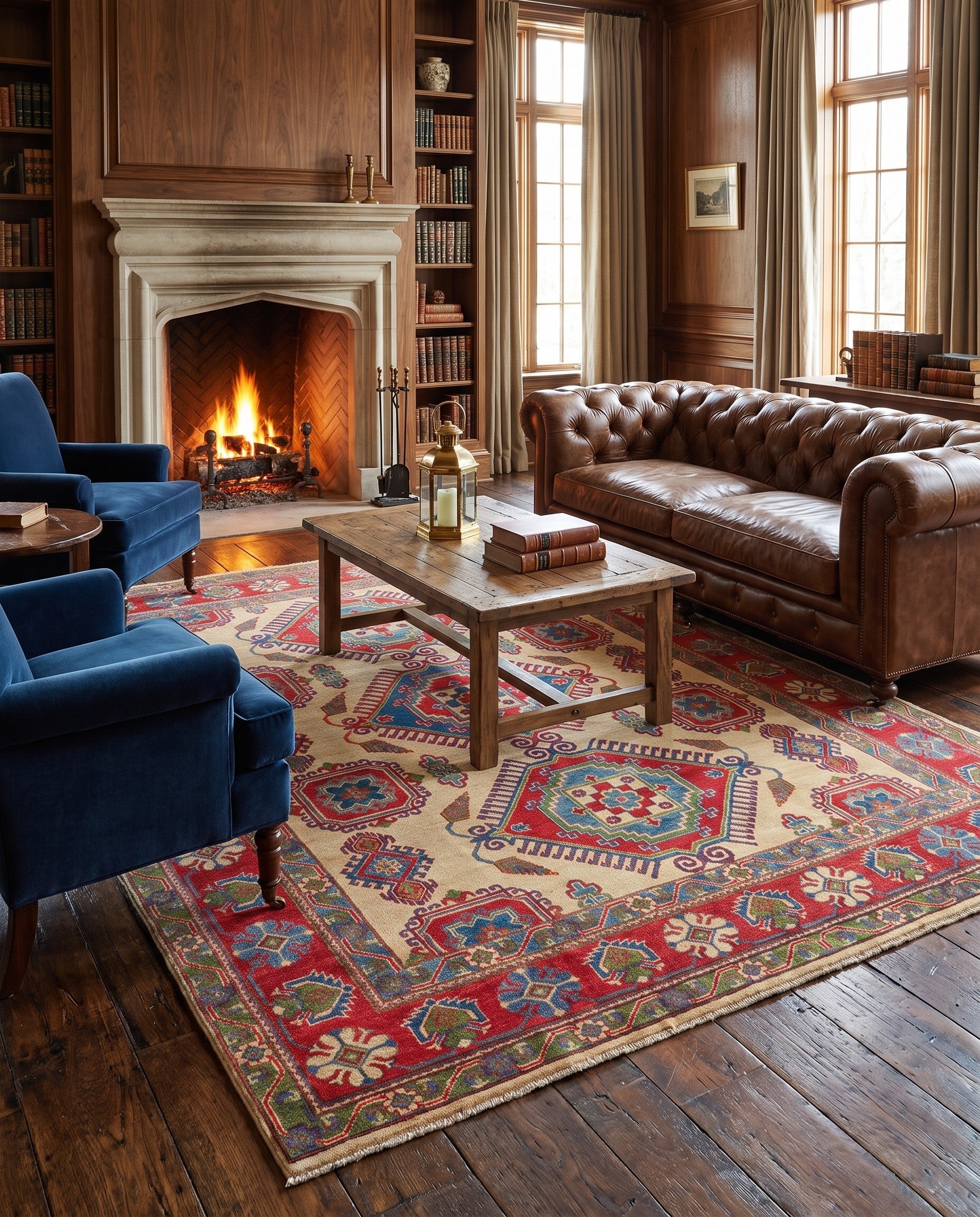 8' x 9' 9 Hand Knotted Kazak Rug
