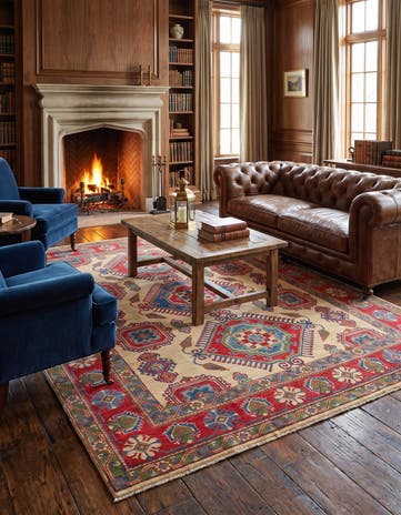 8' x 9' 9 Hand Knotted Kazak Rug