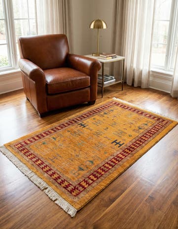 3' 5 x 4' 10 Hand Knotted Ziegler Wool Rug