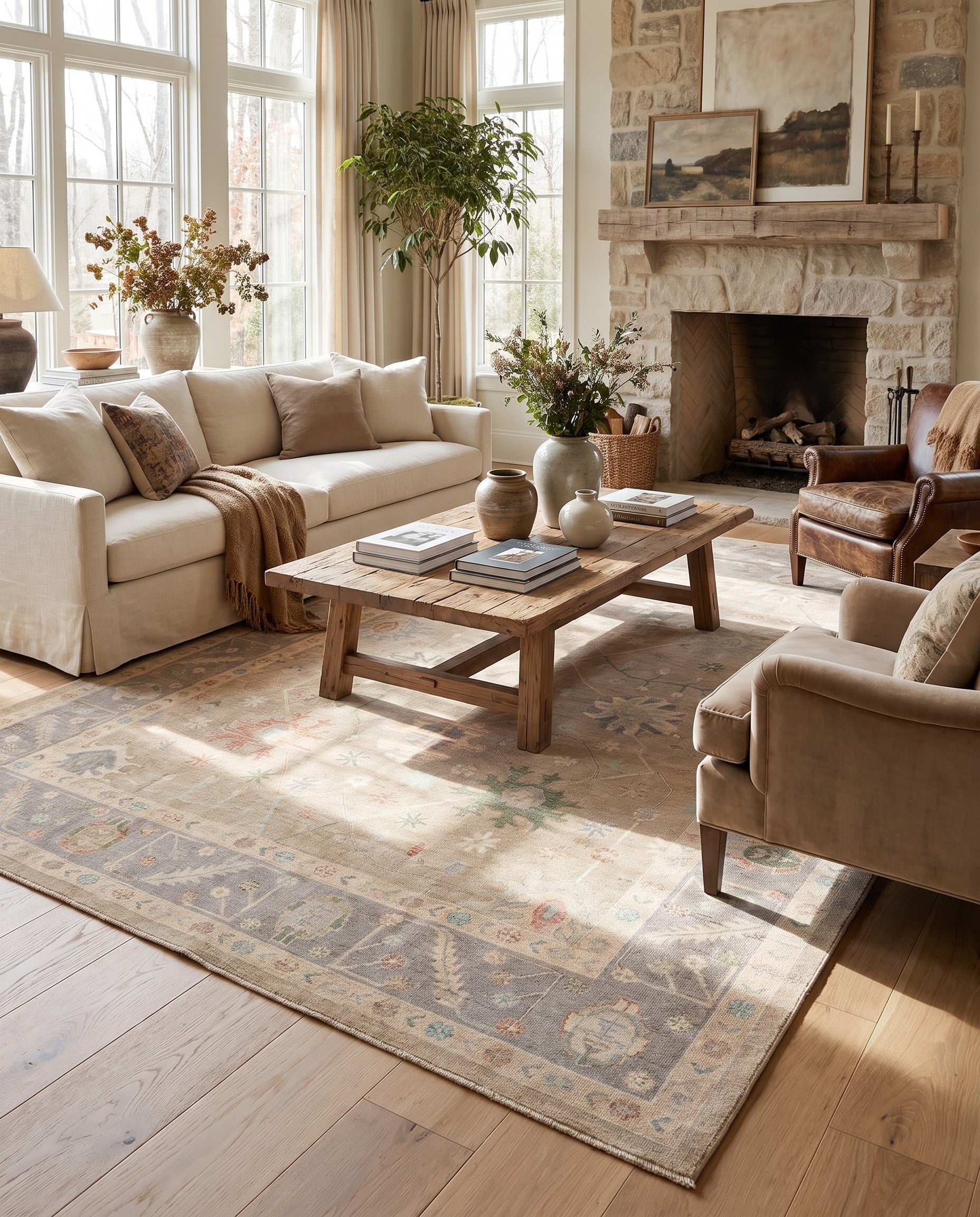 10' x 13' 8 Hand Knotted Oushak Wool Rug